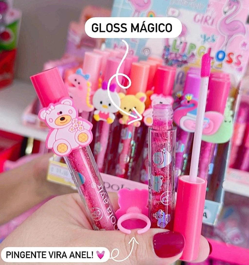 Magic Lipgloss with Ring Girl Yes Kids Makeup-Pola Aylr