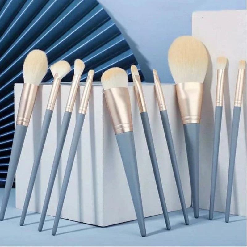 10 Professional Makeup Brushes Set Contouring Smoke Brushes