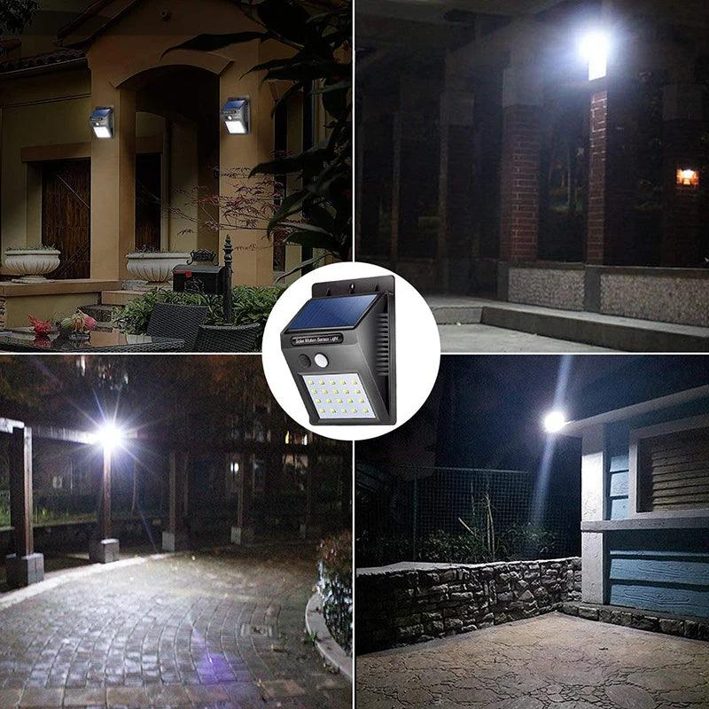 Luminária Solar com Luz LED e Sensor de Presença Automático