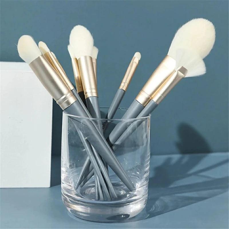 10 Professional Makeup Brushes Set Contouring Smoke Brushes