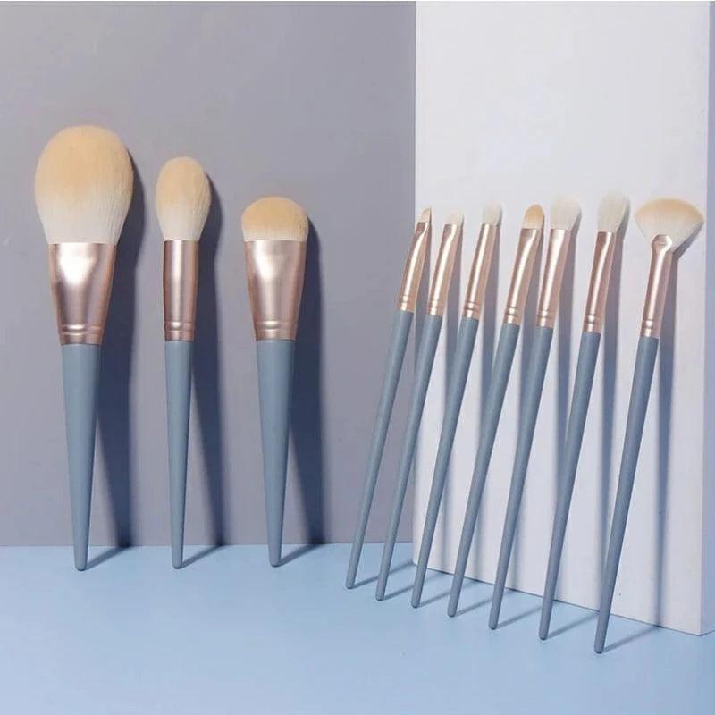 10 Professional Makeup Brushes Set Contouring Smoke Brushes