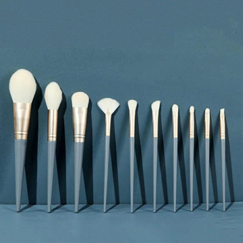 10 Professional Makeup Brushes Set Contouring Smoke Brushes