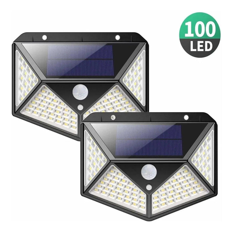 Luminária solar 100 leds com sensor de jardim